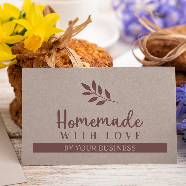 Carimbo De Borracha Modern Branches Homemade with Love Cote (Criador carregado)