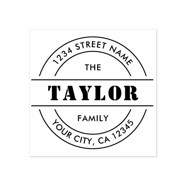 Carimbo De Borracha MODERN Crie seu próprio endereço de devolução redo (Impressão)