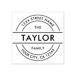 Carimbo De Borracha MODERN Crie seu próprio endereço de devolução redo