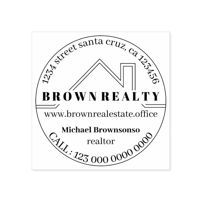 Carimbo De Borracha Modern House Roof Architect Real Estate (Impressão)