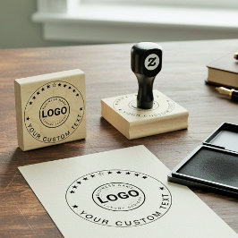 Carimbo De Borracha Modern Logo Stamp (Custom Business Text Seal) 