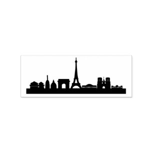 Carimbo De Borracha Modern Paris, cidade de França   Skyline Estilizad