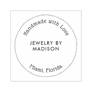 Carimbo De Borracha Moderna Tipografia Círculo Físico Manual