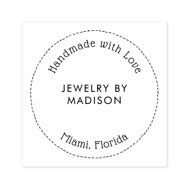 Carimbo De Borracha Moderna Tipografia Círculo Físico Manual (Impressão)