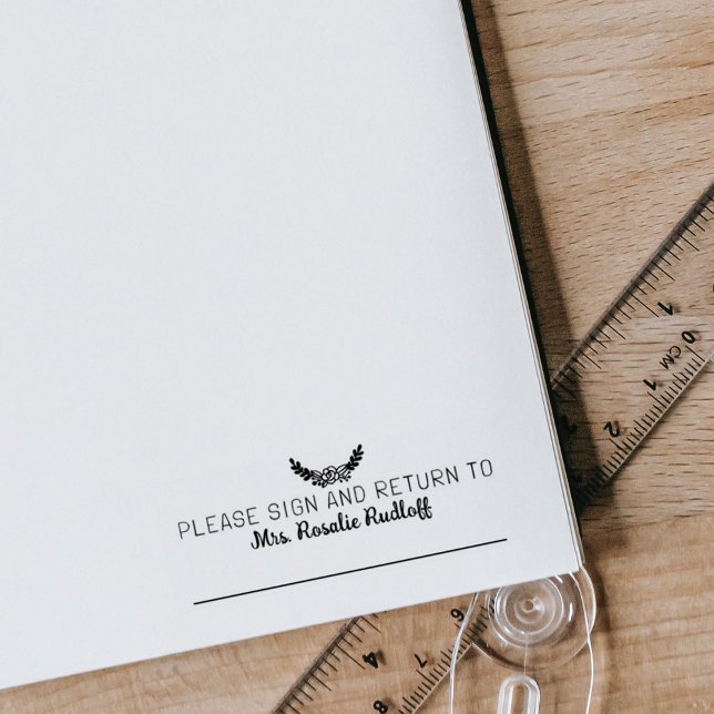 Carimbo De Borracha Moderno assine e devolva o professor personalizado (Criador carregado)