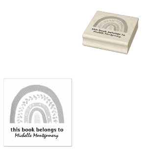 Carimbo De Borracha Moderno Este Livro Pertence ao Arco-Íris Personifi