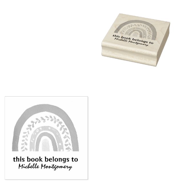 Carimbo De Borracha Moderno Este Livro Pertence ao Arco-Íris Personifi (Carimbado)