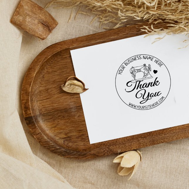 Carimbo De Borracha Moderno Sewing Business Obrigado (Criador carregado)