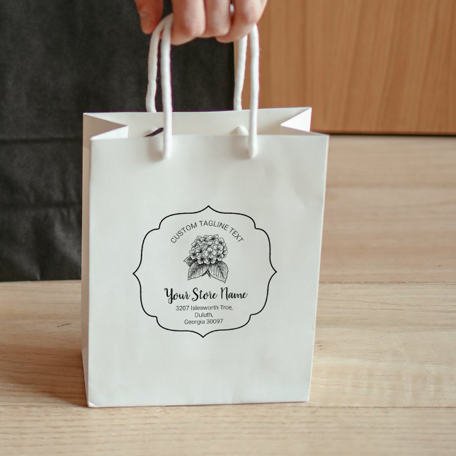 Carimbo De Borracha Moldura Chic Bracket Blooming, Script Elegante (Criador carregado)