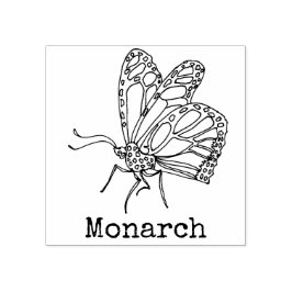 Carimbo De Borracha Monarch Butterfly Monograma