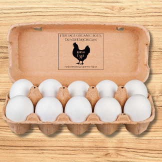 Carimbo De Borracha Monogram Egg Carton Stamp Farm Fresh Eggs