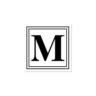 Carimbo De Borracha Monograma Básico Inicial