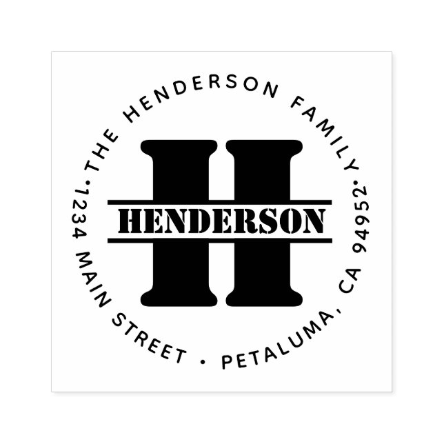 Carimbo De Borracha Monograma │ Crie seu próprio endereço de devolução (Impressão)