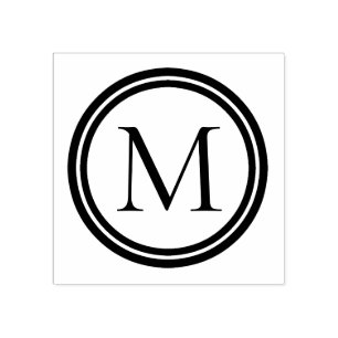 Carimbo De Borracha Monograma de Anel Duplo