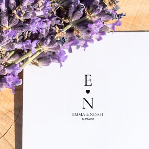 Carimbo De Borracha Monograma de Casamento Minimalista Moderno