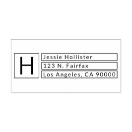 Carimbo De Borracha Monograma de Endereço de Devolução Caixa Moderna