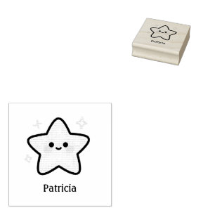 Carimbo De Borracha Monograma de estrela kawaii caprichoso fofo