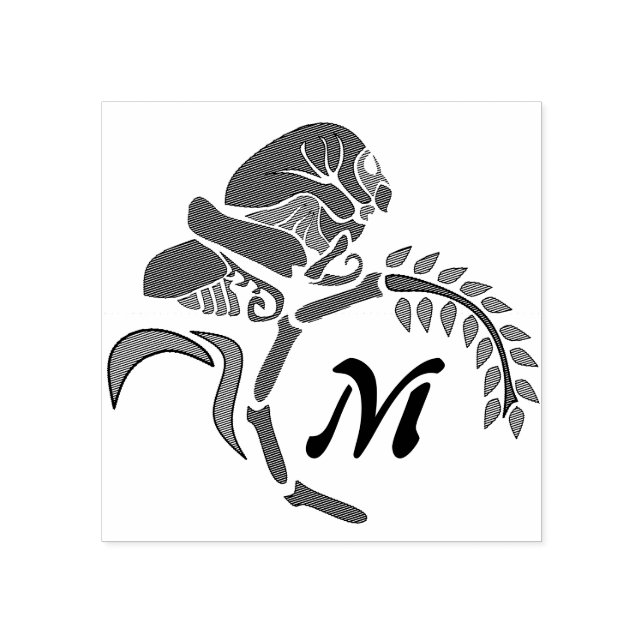 Carimbo De Borracha Monograma de gafanhotos com ranhura (Impressão)