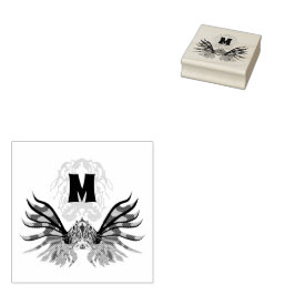 Carimbo De Borracha Monograma de Lionfish Colorido