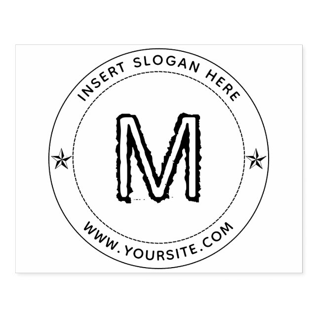 Carimbo De Borracha Monograma de negócios personalizado (Impressão)