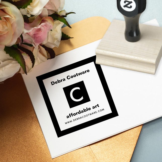 Carimbo De Borracha Monograma de Negócios Personalizado (Criador carregado)