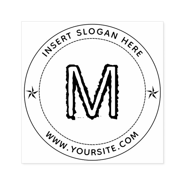 Carimbo De Borracha Monograma de negócios personalizado (Impressão)