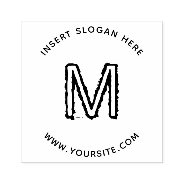 Carimbo De Borracha Monograma de negócios personalizado (Impressão)