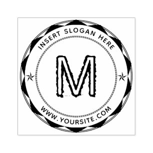 Carimbo De Borracha Monograma de negócios personalizado