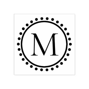 Carimbo De Borracha Monograma do Anel bolinhas