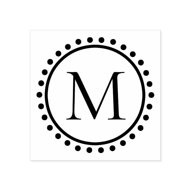 Carimbo De Borracha Monograma do Anel bolinhas (Impressão)