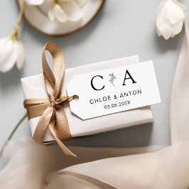 Carimbo De Borracha Monograma, Flor de Arte-Linha, Casamento