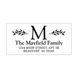 Carimbo De Borracha Monograma Inicial Endereço de Retorno