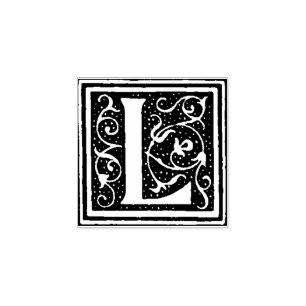 Carimbo De Borracha Monograma - Letra decorativa Vintage L
