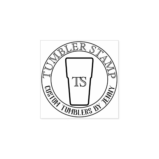 Carimbo De Borracha Monograma - Letra Mug Cup Tumbler (Impressão)