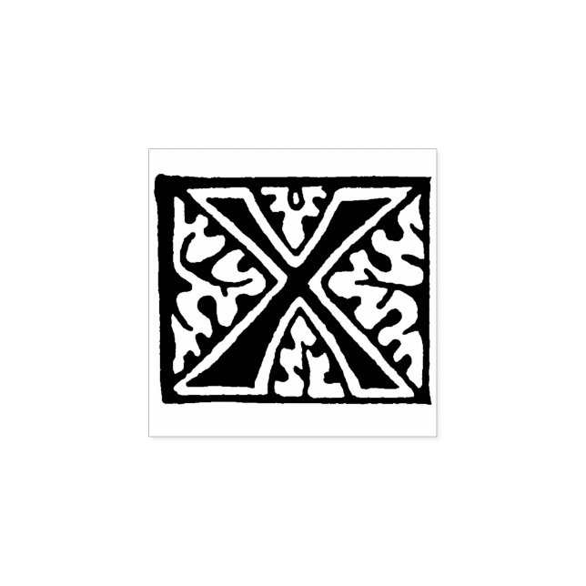 Carimbo De Borracha Monograma - Letra X (Impressão)