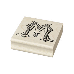 Carimbo De Borracha Monograma MM Logotipo Borracha Carimbo