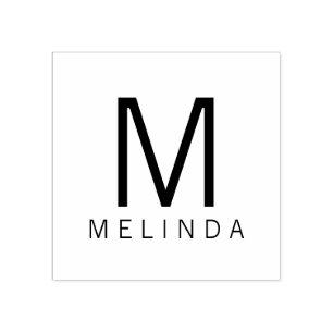 Carimbo De Borracha Monograma Moderno Profissional com Nome Personaliz