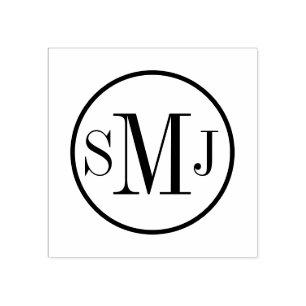 Carimbo De Borracha Monograma Personalizado