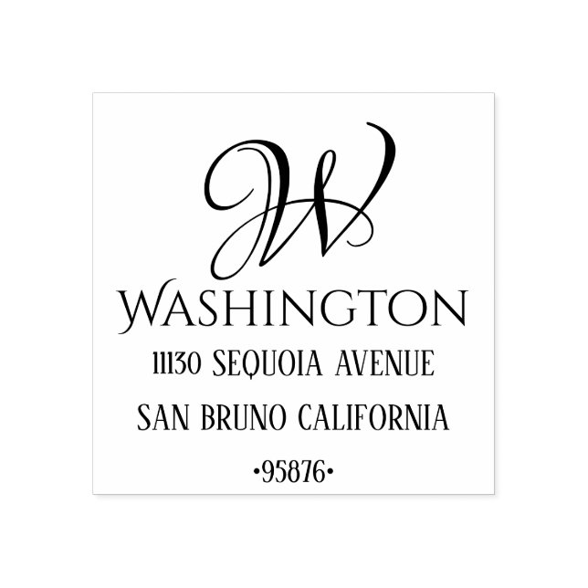 Carimbo De Borracha Monograma personalizado de corte Nome inicial Ende (Impressão)