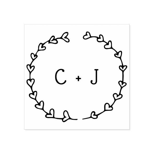 Carimbo De Borracha Monograma Personalizado por Verruga Romântica do C (Impressão)
