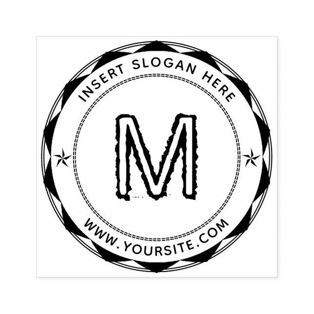 Carimbo De Borracha Monograma Redondo Personalizado para Negócios (Impressão)