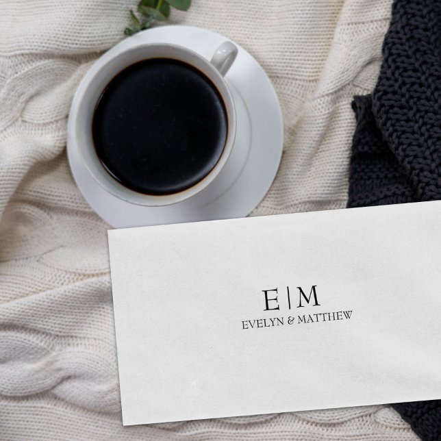 Carimbo De Borracha Monograma simples de nomes personalizados (Criador carregado)