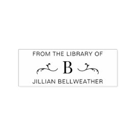 Carimbo De Borracha Monograma simples Livro inicial