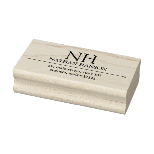 Carimbo De Borracha Monograma Simples Moderno