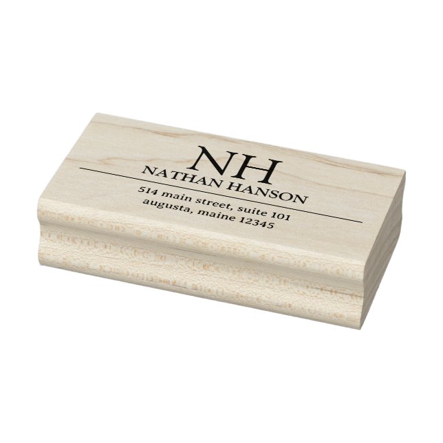 Carimbo De Borracha Monograma Simples Moderno (Carimbo)