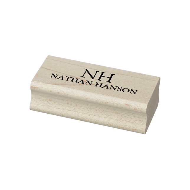 Carimbo De Borracha Monograma Simples Moderno (Carimbo)