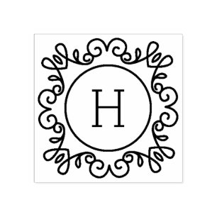 Carimbo De Borracha Monograma simplesmente Ornamentado