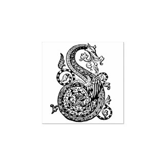 Carimbo De Borracha Monograma Vintage - Condecoração - Letra S Dragon