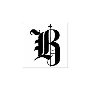 Carimbo De Borracha Monograma Vintage - decoração antiga em inglês - L