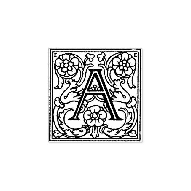 Carimbo De Borracha Monograma Vintage - Letra A (Impressão)